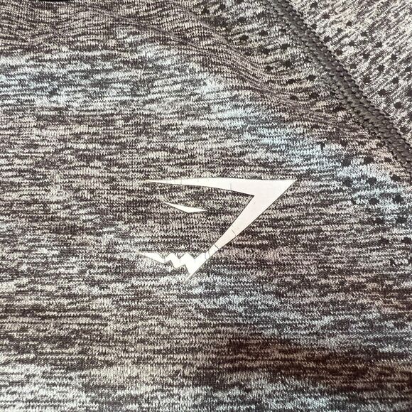 Gymshark Vital Seamless Women’s XS Heather Gray Round Neck Crop Top Thumbholes - Picture 7 of 12